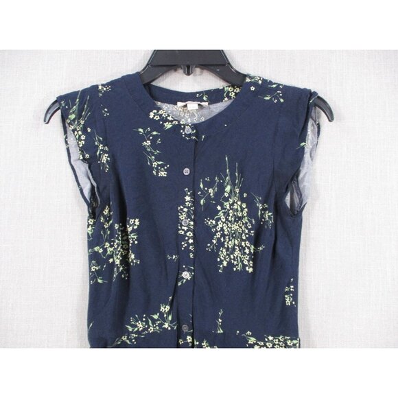 Loft Outlet Petite Floral Button-Front Dress with waist tie size 0P - Picture 2 of 9